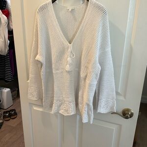 J. Jill Cream Textured Knit Top